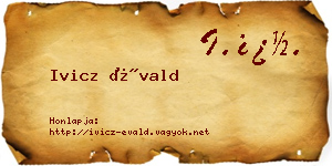 Ivicz Évald névjegykártya